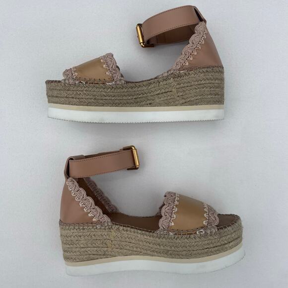 See by Chloé Glyn Espadrille Sandals Sand Size 37 (US 6.5) - Picture 3 of 10